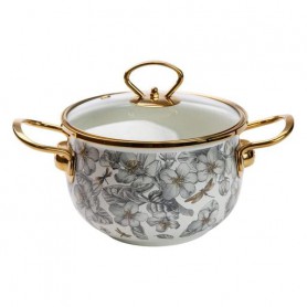 Каструля емальована 2 л зі скляною кришкою, flowers (1165288)