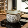 Каструля емальована 2 л зі скляною кришкою, flowers (1165288)