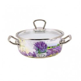 Каструля емальована 1,5 літра Лаванда d-16 см Interos 16707-1,5 ITR (1038836)