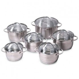 Набір каструль Kamille 6 каструль 1.5л, 2х2.5л, 2х3.5л, 5.5л з кришками KM-4704 (1038880)