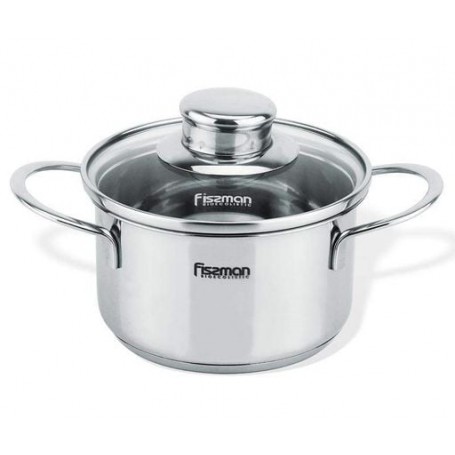 Кастрюля BAMBINO 1100мл со стеклянной крышкой Fissman (1174122)