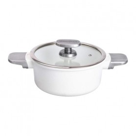 Алюминиевая кастрюля с керамическим антипригарным покрытием объемом 2 литра Ø 20 см Белый MGC (1089155)