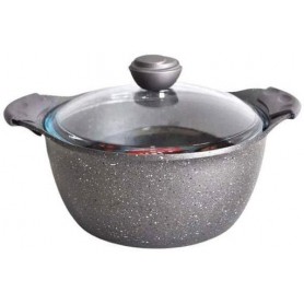 Кастрюля со стеклянной крышкой O.M.S. Collection 3120 с гранитным покрытием 24 см 4,5 л Серый (Турция) (1139482)