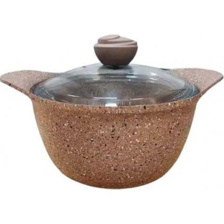 Кастрюля со стеклянной крышкой O.M.S. Collection 3120 с гранитным покрытием 20 см 2,8 л Коричневый (Турция) (1139484)