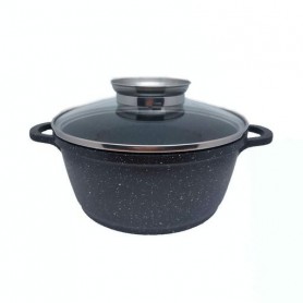 Кастрюля 23 л Krauzer Prime TG-Line OIL 20 см гранитный черный литой алюминий (77079) (1069545)