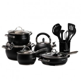 Набор посуды Haus Roland с антипригарным покрытием 12 предметов, черный Haus Roland HP33548 (1079774)