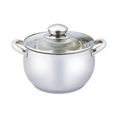 Кастрюля 2,5 л Krauzer Palladium Soft 18 см сферическая металлик нержавеющая сталь (. 78461) (1159819)