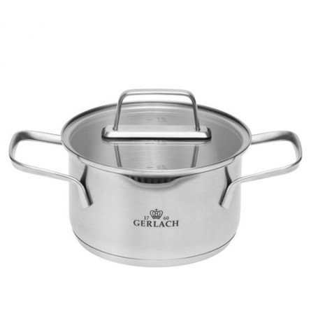 Кастрюля с крышкой 1,5 л ⌀16 см Gerlach Серебристый (2000002671350) (1093278)