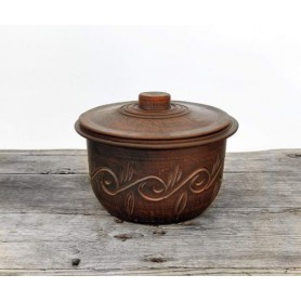 Кастрюля духовая 2,2 литра из красной глины (1181552)