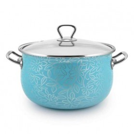 Каструля емальована 2,1 літра d-16 Ажур бірюзовий Interos 2598-2,1 ITR (1038824)