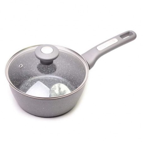 Ківш алюмінієвий із скляною кришкою 1,65 л 18 см Kamille KM-4280 (1088727)