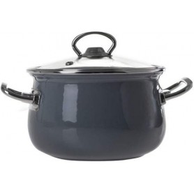 Кастрюля Infinity Gray сферическая с н/ж фурн. и стекл. кр. 2,1л d16 см эмалированая сталь (6873748/952) (1114540)