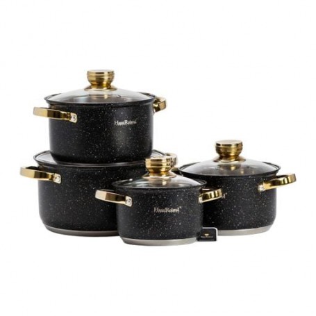 Набор кастрюль Haus Roland из нержавеющей стали 6,1/3,9/2,8/2,1 л, черный гранит Haus Roland HP33522 (1078868)