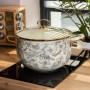 Кастрюля эмалированная 6,5 л со стеклянной крышкой, flowers Yiwu HP-2-107 (1078865)