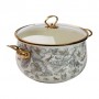 Кастрюля эмалированная 6,5 л со стеклянной крышкой, flowers Yiwu HP-2-107 (1078865)