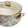 Кастрюля эмалированная 6,5 л со стеклянной крышкой, flowers Yiwu HP-2-107 (1078865)