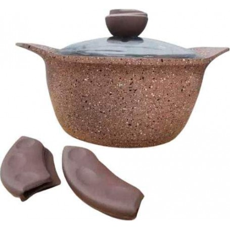 Кастрюля со стеклянной крышкой O.M.S. Collection 3120 с гранитным покрытием 26 см 5,6 л Коричневый (Турция) (1139487)