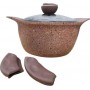Кастрюля со стеклянной крышкой O.M.S. Collection 3120 с гранитным покрытием 26 см 5,6 л Коричневый (Турция) (1139487)