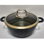 Кастрюля Bohmann BH 7350-22 MRB 22 см 3л двойное дно мраморное покрытие (1139414)