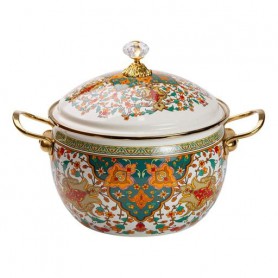 Эмалированная кастрюля объемом 5 литров для газовых и электрических плит (1112677)