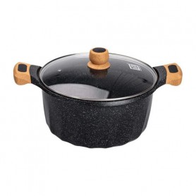 Большая алюминиевая кастрюля объемом 11 литров с крышкой Ø32 см с антипригарным покрытием MGC (1089144)