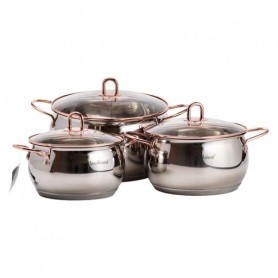Набор кастрюль Haus Roland из нержавеющей стали 6,1/2,6/3,6 л, хром Haus Roland HP33525W (1078916)