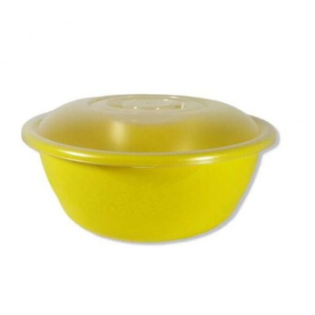 Миска Ягідка 9 л з кришкою Plastic's Craft Жовта (1118913)