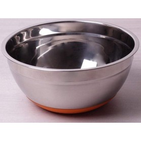 Миска стальная Labro Ø24х11см c силиконовым дном оранжевая Kamille (1167884)