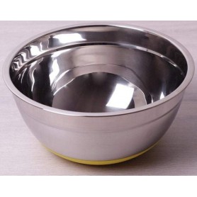 Миска стальная Labro Ø22х10см с силиконовым дном желтая Kamille (1167885)