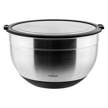 Миска Vinzer с крышкой 4л d24 см h13,3 см нержавеющая сталь (50344 Vinzer) (1113392)
