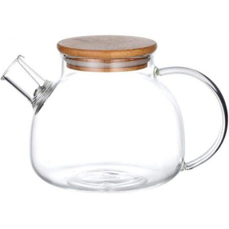 Заварочный чайник 1000мл с бамбуковой крышкой и ситечком-спиралью Kamille (1166463)
