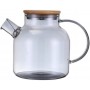 Заварочный чайник 1500мл с бамбуковой крышкой и ситечком-спиралью пепельное стекло Kamille (1166465)