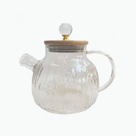 Чайник заварювальний SNT Yantar1 з бамбуковою кришкою 1 л Прозорий (1041131)