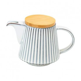 Чайник заварочный керамический с бамбуковой крышкой 850 мл, белый TS Kitchen HP7211W (1079307)