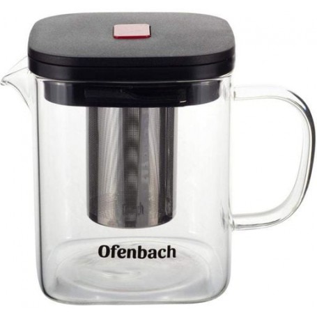 Чайник стеклянный заварочный 1000мл со съемным ситечком 0612m Ofenbach (1166572)