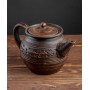 Чайник заварочный Домашний 1 л из красной глины с декором (1181541)