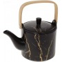 Заварочный чайник Мраморная Роскошь 800мл с бамбуковой ручкой черный с золотом Bona (1175581)