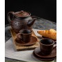 Чайник заварочный Домашний 1 л с чашками из красной глины (1181542)