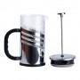 Френч-пресс чайник стеклянный Haus Roland 1 литр с фильтром фактурный, хром TS Kitchen HP33536 (1079306)