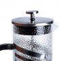 Френч-пресс чайник стеклянный Haus Roland 1 литр с фильтром фактурный, хром TS Kitchen HP33536 (1079306)