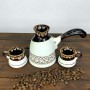 Турка Скифия 450 мл белая керамическая с чашками c рассекателем (1181522)