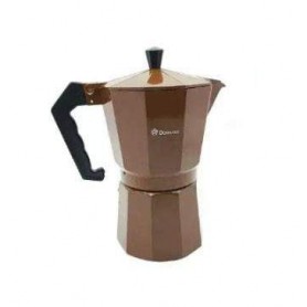 Гейзерная турка кофеварка для плиты из алюминия Domatec DT-2709 на 9 чашек кофейник гейзерного типа Коричневая (1139191)