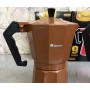 Гейзерная турка кофеварка для плиты из алюминия Domatec DT-2709 на 9 чашек кофейник гейзерного типа Коричневая (1139191)