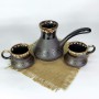 Турка Верона 500 мл коричневая керамическая с чашками c рассекателем (1181645)