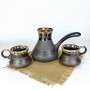 Турка Верона 500 мл коричневая керамическая с чашками c рассекателем (1181645)