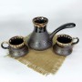 Турка Верона 500 мл коричневая керамическая с чашками c рассекателем (1181645)