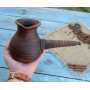 Турка гончарная 400 мл гладкая красная глина c рассекателем (1181630)
