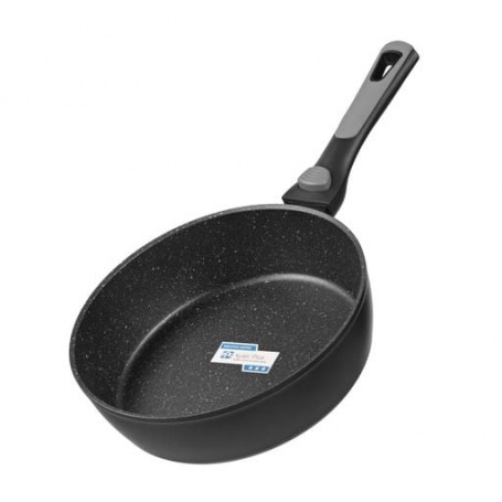 Сковорода глубокая Ardesto Gemini Bari со съемной ручкой, черная, 24 см (AR1224B)