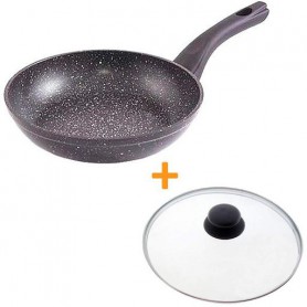 Комплект Сковорода Fissman FIORE 24 см алюміній з індукційним дном 4622 + Кришка з металевим ободом 24 см ig-2403 (1084260)