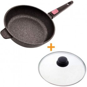 Комплект Сковорода Fissman Rebusto 28 см 4229 + Кришка з металевим ободом 28 см ig-2805 (1084236)